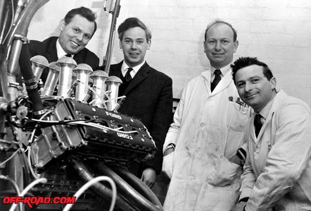 Historic use of velocity stacks on Cosworth DFV  Keith Duckworth has the fun hair, Mike Costin is suffering deforestation: Cos-Worth (with Bill Brown & Ben Rood).