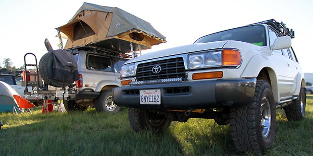 Toyota Land Cruisers overland camping in Northern Arizona.