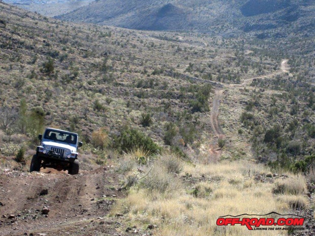 Just outside Kingmans northern city limits, Bull Run warms your Jeep up with a steep rocky climb and then an equally steep downhill into the dry creek bed.