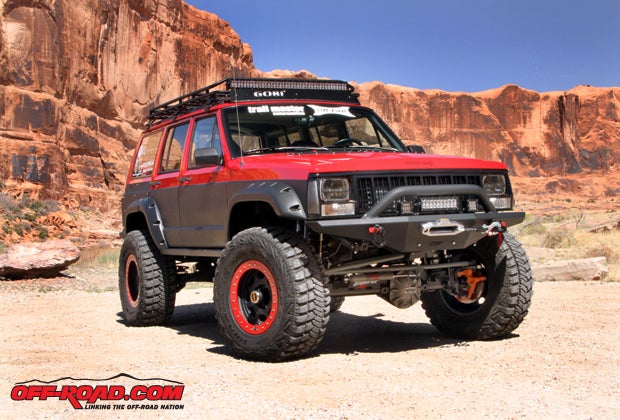 OR-Fabs Jeep XJ gets lots of attention on the trail, but its not just because of its bright red paint.