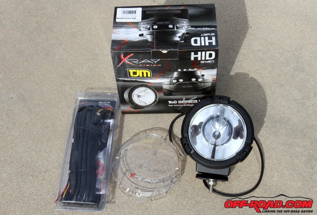 TJM offers off-road auxiliary lighting in its line of Xray Vision lights. TJM offers wiring harnesses for installing its lights, as well as a full line of polycarbonate covers. One unique aspect to the light covers is they are hard-coated which helps protect them scratches to the covers, which will distort the light.