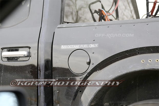 A 103 octane sticker on the Raptor mule certainly piques our interest.