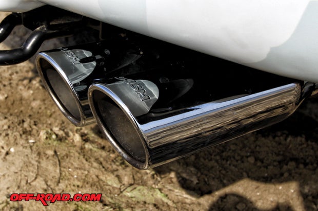 A ROUSH Performance Exhaust System designed to work with the Phase 2 Supercharger gives the Ford F-150 SVT Raptor better flow and performance. It features a stainless cat-back with mandrel-bend tubing, finished with straight-back signature ROUSH stainless tips.