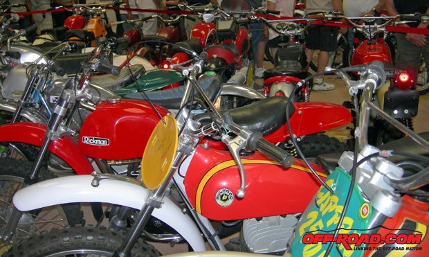 A flawless Bultaco flanked by a Rickman Montesa.