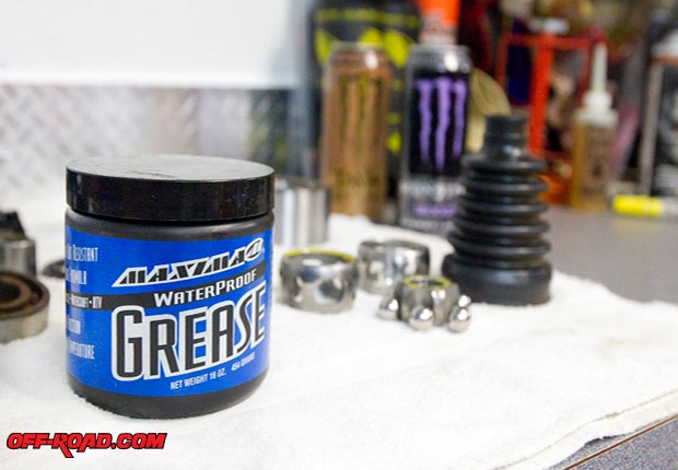 Maxima has been making lubricants and greases for bearings for years, and we use this waterproof grease wherever it is needed.