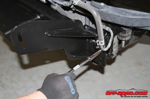 The new winch mount of the Metal Tech 4x4 bumper replaces the stock crash bar and will help support the new Goblin bumper. This is the time to install a winch if you plan to add one (you can also add it later by removing the bumper shell).