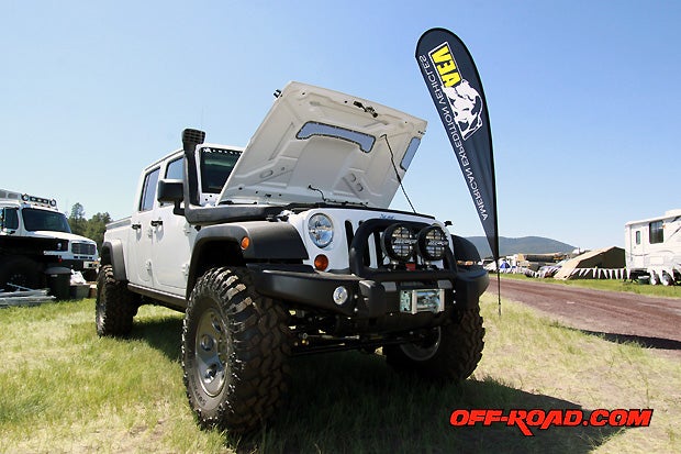 American Expedition Vehicles (AEV) had their Jeep Wrangler JK adventure vehicles on display, including this V8 HEMI powered Jeep 4-door pick-up called the Brute.