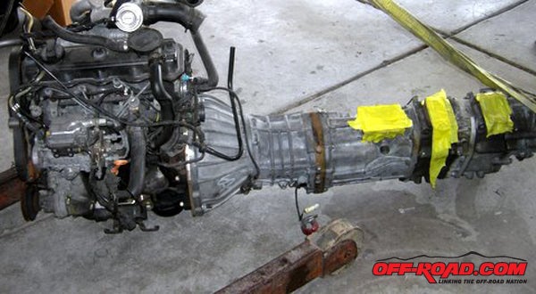 Next the 1.9-diesel motor was installed along with the trans.