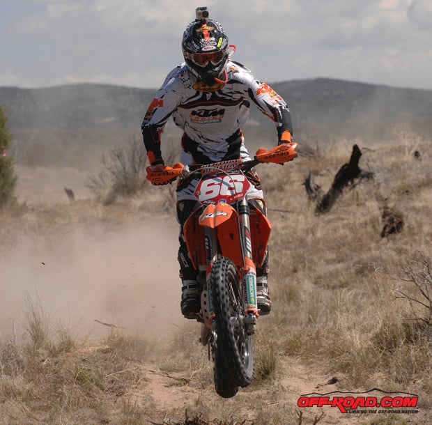 Kurt Caselli got another great start and had, by his estimate, at least a minute lead about 40 miles into the race when he hit a rock on a downhill, crashed heavily and retired with a suspected collarbone injury.