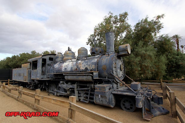 The Baldwin 280 locomotive at the Borax Museum once ran on the Death Valley narrow gauge railroad, which operated from 1914 to 1928. The line was built by the Pacific Coast Borax Company to carry borax from Ryan, California, located just east of Death Valley National Park, to Death Valley Junction, a distance of approximately 20 miles.  Much of the railroad ran parallel to what is today State Route 190.