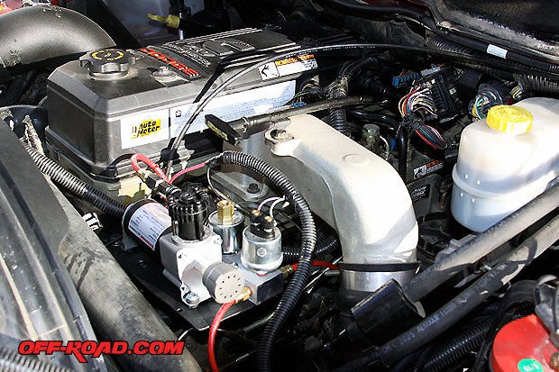 Firestone Air-Rite system installed on Dodge Cummins diesel