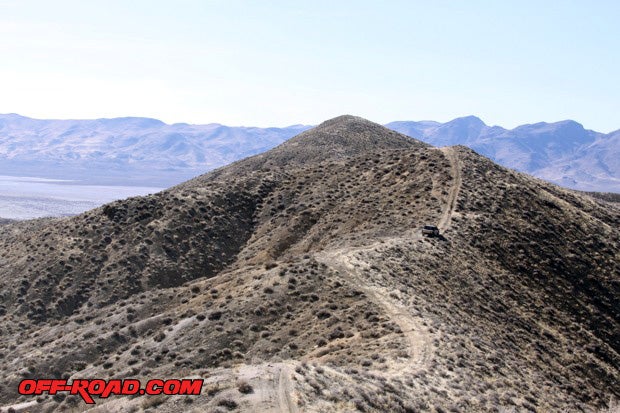 Carving roads to reach a birds eye view of Pyramid Lake, Rod Hall showed us around the Nevada desert. We drove up some impressive ridges with big drops at either side near Black Warrior Peak.