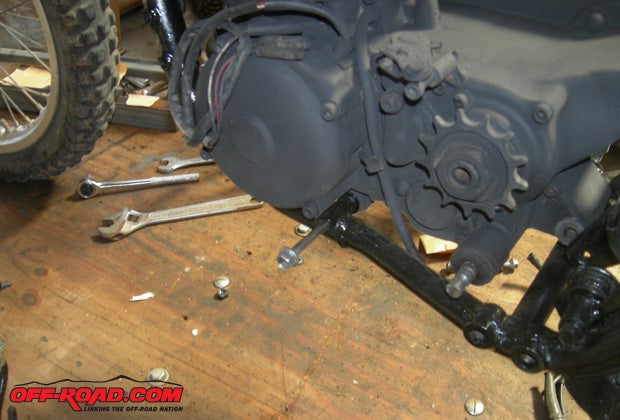 Once the center motor mount bolt is positioned properly, everything else falls into place.