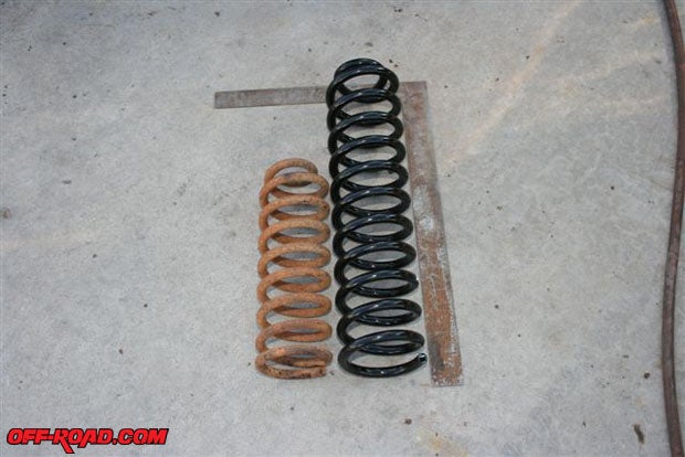 Nearly half again taller than the OEM spring, Skyjackers coil springs are also made from stronger steel.