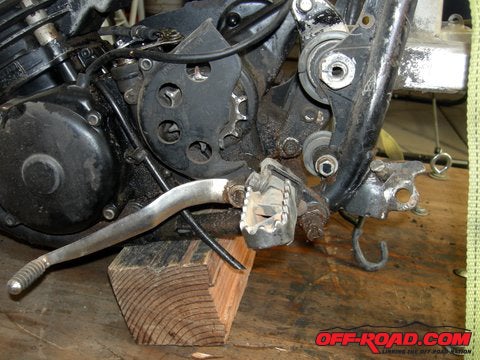 A simple thing like removing the shift lever requires that the foot peg must be removed first.