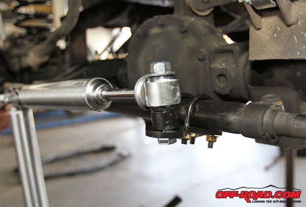 The other mount for the dual stabilizer is on the tie rod  one for each side. 