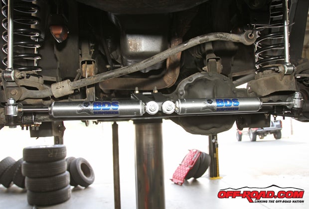 Once installed, the 9500 Dual Steering Stabilizer Kit should provide more predictable steering for our WJ, especially when we fit it with 33-inch tires. 