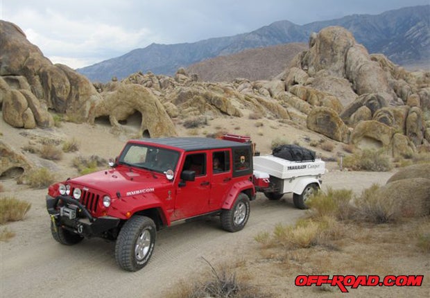 1.	Looking more like a movie set rather than an actual trail through the boulders of the Alabama Hills, you’ll want to use your Jeep to explore all the backroads and trails in the area.