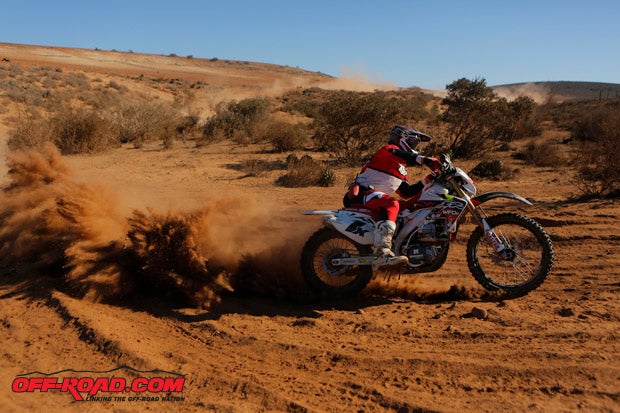 The 1X CRF450X bike led the race at different points, but two crashes ultimately cost them the victory.
