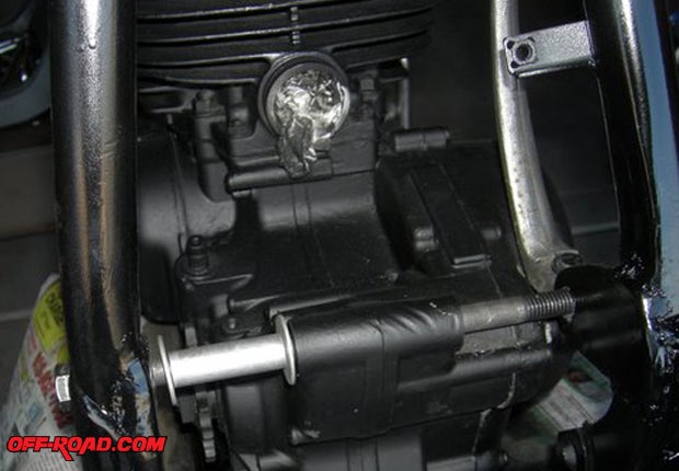 As you can see, the bolt runs the entire width of the frame and goes into both motor mount tabs.