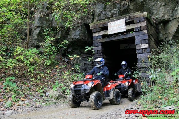 The opening to the mines provides just enough for an ATV or UTV to fit through!