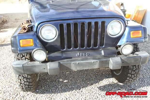 The stock Jeep bumper first needs to be removed.