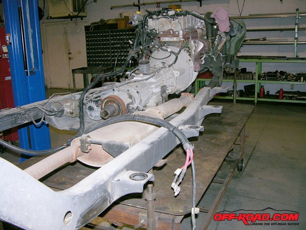 The project began with a body-off teardown. The 2.8L CRD and NV3550 remained.