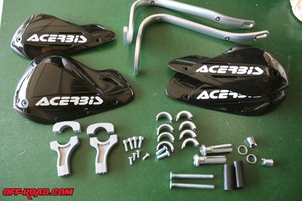 The Acerbis Multiconcept X-Pro kit offers more serious protection from trail debris. The kit also includes fitting for both a standard 7/8 bar and oversized 1 1/8 bars.
