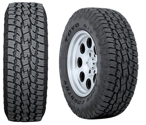 Toyo representatives tell us the new tread compound on the Open Country A/T II features carbon molecules that create a stronger bond for longer tread life. Thats why the tire features a 65,000-mile warranty on the P-Metric and Metric sizes, and a 50,000-mile warranty for LT and floatation sizes.