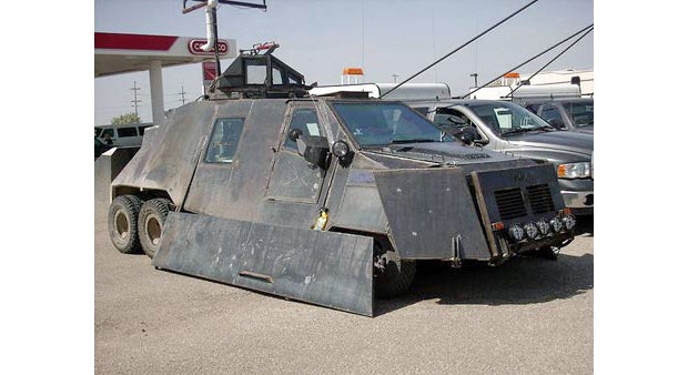 Factory-based anti-breach and urban-extraction vehicles take many forms. This tornado-adapted Super Duty-based armored wagon would be functionally suited for a zombie-style apocalypse, but it would be difficult to maneuver and draw too much attention in less drastic settings.