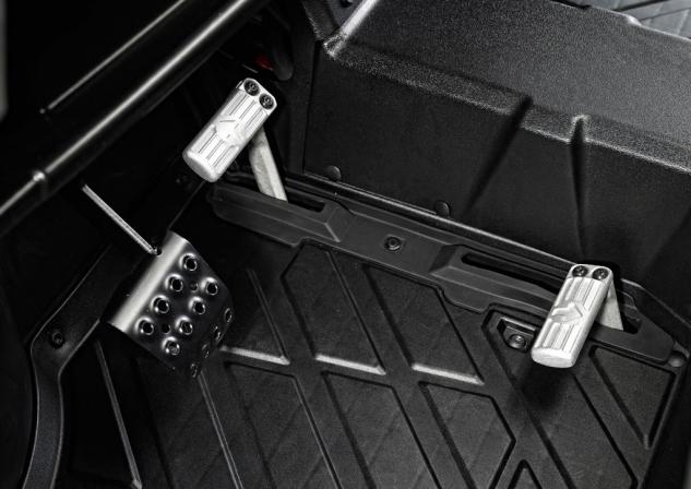 Polaris will offer unique treadle pedals on the Ranger Diesel HST, allowing operators to switch between forward and reverse without shifting gears.