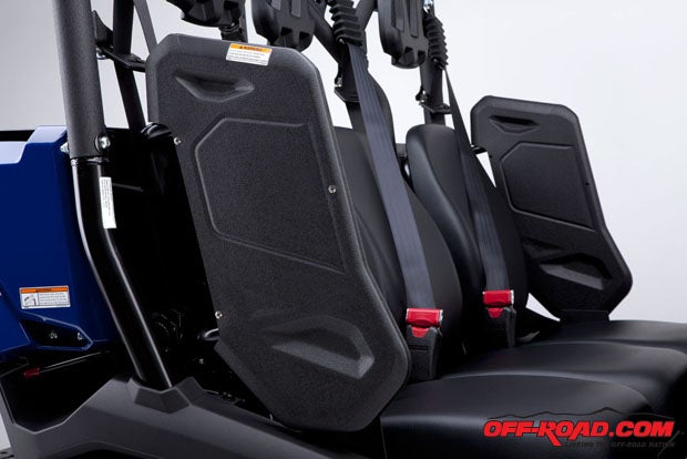 New shoulder bolsters will help provide a more secure ride for the outside passenger and driver. 