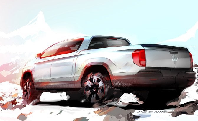 Honda unveiled this concept drawing of the next-generation Ridgeline at the Chicago Auto Show.