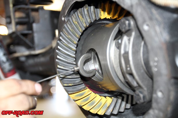 The C-clip is installed in the Detroit Truetrac differential in the rear.