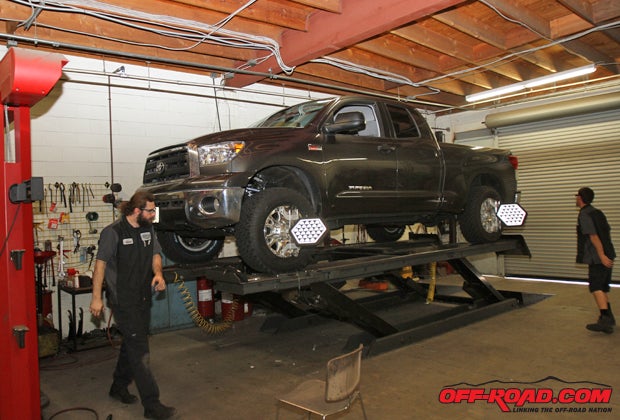 Once everything was installed, test-driven and checked for proper height, the ORW crew aligned the truck. 