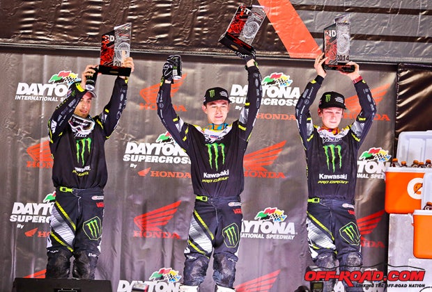 Another podium sweep for the Monster Energy Kawasaki team in Daytona. 