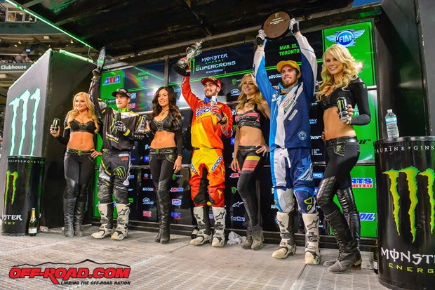 Justin Bogle (center) earned the win, while Martin Davalos (left) finished second but took the overall points lead for the season. Matt Lemoine (right) rounded out the podium in third. 