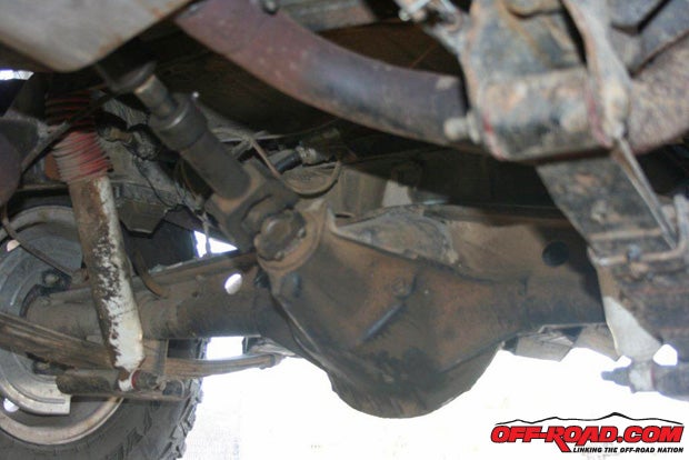As you can see, the axle truss on this AMC 20 is welded to the tops of the axle tubes and the top of the pumpkin. A truss of this type will not allow the tubes to bend or flex or move within the ring and pinion gear housing.