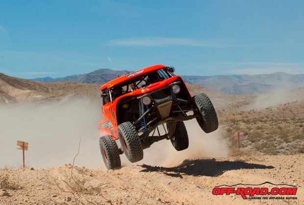 Robby Gordon qualified in second at the time trials with a time of 4:45.386.