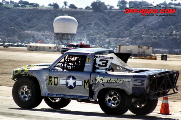 Charles Dorrance and team put together a special air wing design for the truck, driving all the military members and families in the crowd wild as it took flight on the jumps and whizzed around corners at Naval Base Coronado.