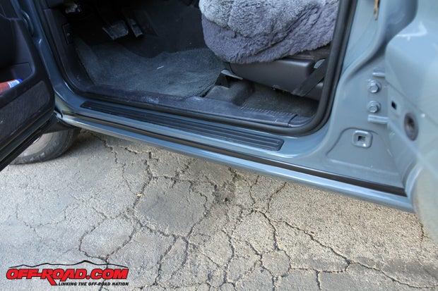 The final touch is to cover the previously removed rocker panel holes using the include tape liner molding.