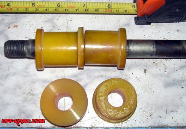 Some spacers for the swingarm were fabricated by simply turning down some old bushings that we had laying around.