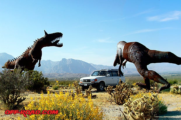 Large metal Raptors at Galleta Meadows in Borrego Springs have an inviting allure to them, even if they are carnivores.