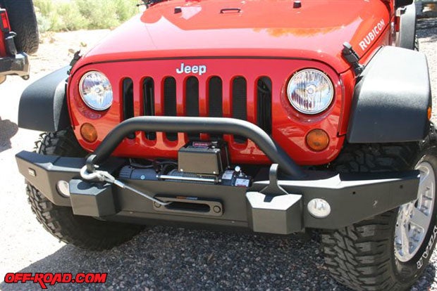 4.	I was really impressed by the new Mopar steel bumpers. The low-profile winch mounting on the front bumper doesnt interfere with air flow for the radiator, the crush cans that deploy the air bags are still intact and usable, and the fog lights are protected and out of the way.