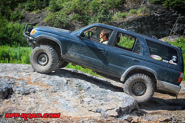 Off-Road.com contributor Justin Fort traversing some lumpy terrain with his Toyota 4Runner in the San Juan Mountains, Colorado.