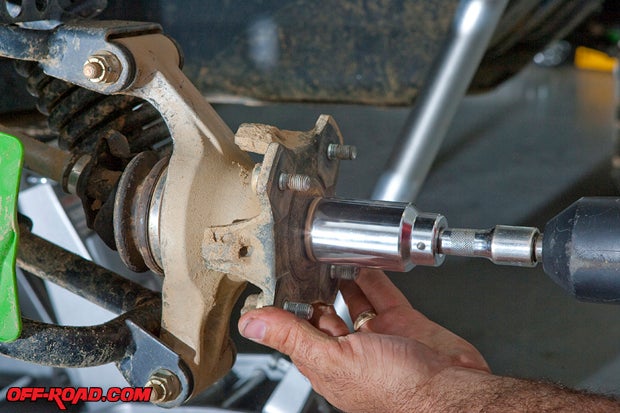 Be sure your impact wrench is spinning the right direction before hammering the nut or damage can occur.
