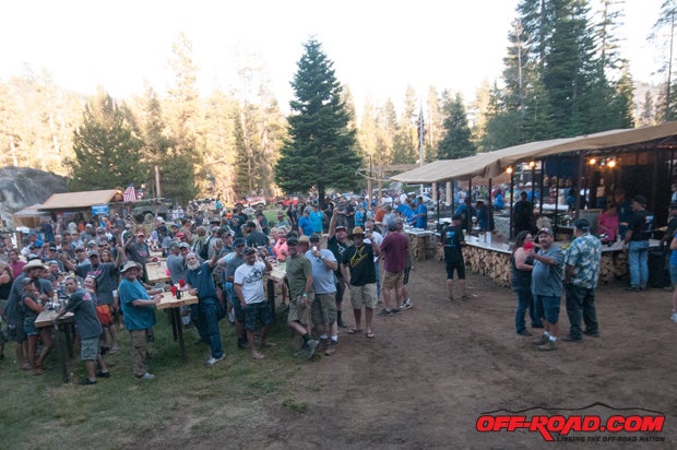 Breakfast with your favorite people from the night before! This year there were 1700 people total for Jeepers Jamboree. 300 volunteers and staff, and 1400 attendees.