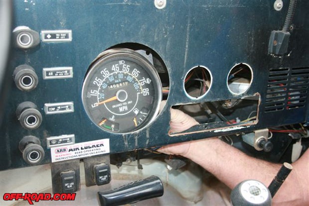 The large center speedometer cluster was the final gauge to be removed.