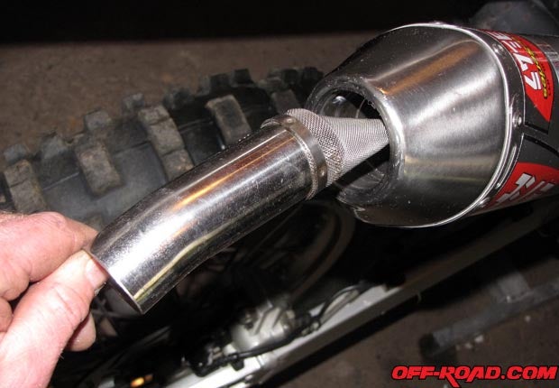 The Yoshimura spark arrestor design isn't as slick as the Akrapovic, and is more difficult to remove and install. 