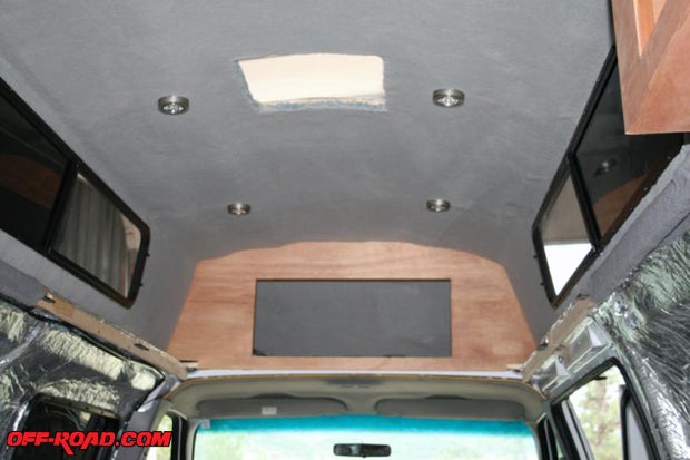 Along with the insulation addition to the interior, we also added storage to the front and rear of the cab. 